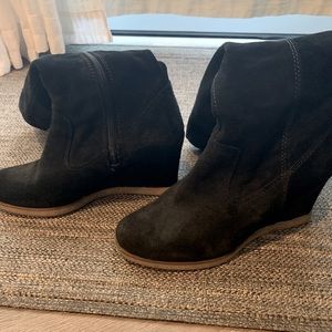 Aldo black suede knee length boots